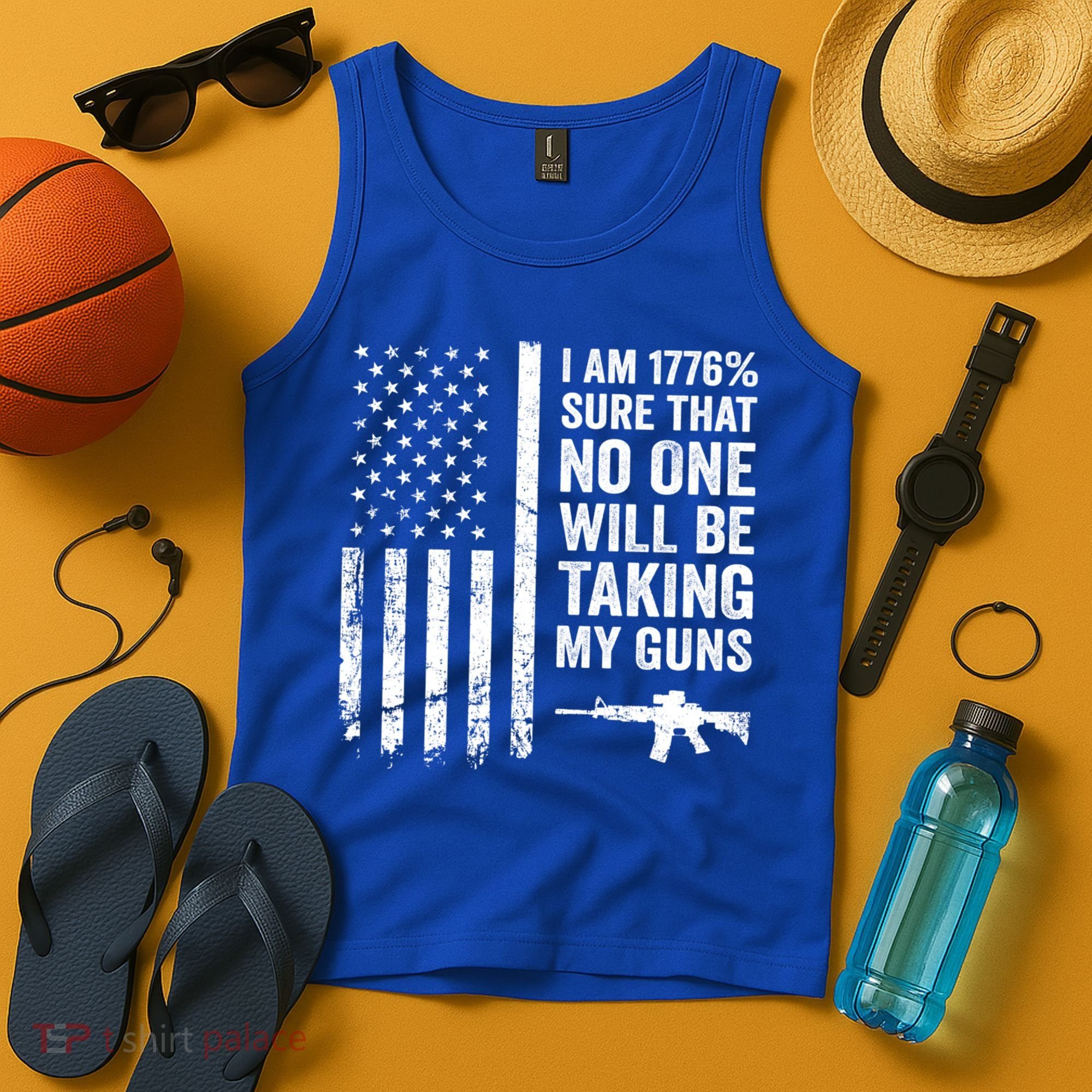 I Am 1776 Sure No One Is Taking My Guns Funny Gift Pro Gun Usa Flag Gift Tank Top