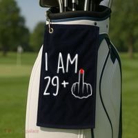 I Am 29 Plus 1 Middle Finger For A 30th Birthday For Wo Golf Towel thumb 2