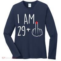 I Am 29 Plus 1 Middle Finger For A 30th Birthday For Wo Women's Long Sleeve Shirt thumb 0