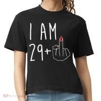 I Am 29 Plus Middle Finger Funny 30th Birthday Comfort Colors Boxy T-Shirt thumb 0
