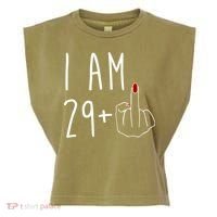 I Am 29 Plus Middle Finger Funny 30th Birthday Garment-Dyed Women's Muscle Tee thumb 0