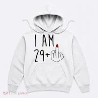 I Am 29 Plus Middle Finger Funny 30th Birthday Hoodie thumb 0