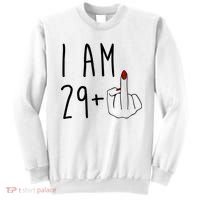 I Am 29 Plus Middle Finger Funny 30th Birthday Sweatshirt thumb 0