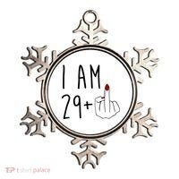 I Am 29 Plus Middle Finger Funny 30th Birthday Ornament thumb 0