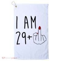 I Am 29 Plus Middle Finger Funny 30th Birthday Golf Towel thumb 0