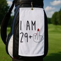 I Am 29 Plus Middle Finger Funny 30th Birthday Golf Towel thumb 2