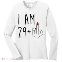 I Am 29 Plus Middle Finger Funny 30th Birthday Women's Long Sleeve Shirt thumb 0