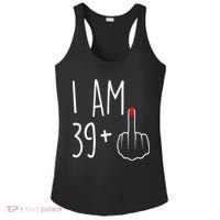 I Am 39 Plus 1 Middle Finger For A 40th Birthday Ladies PosiCharge Competitor Racerback Tank thumb 0