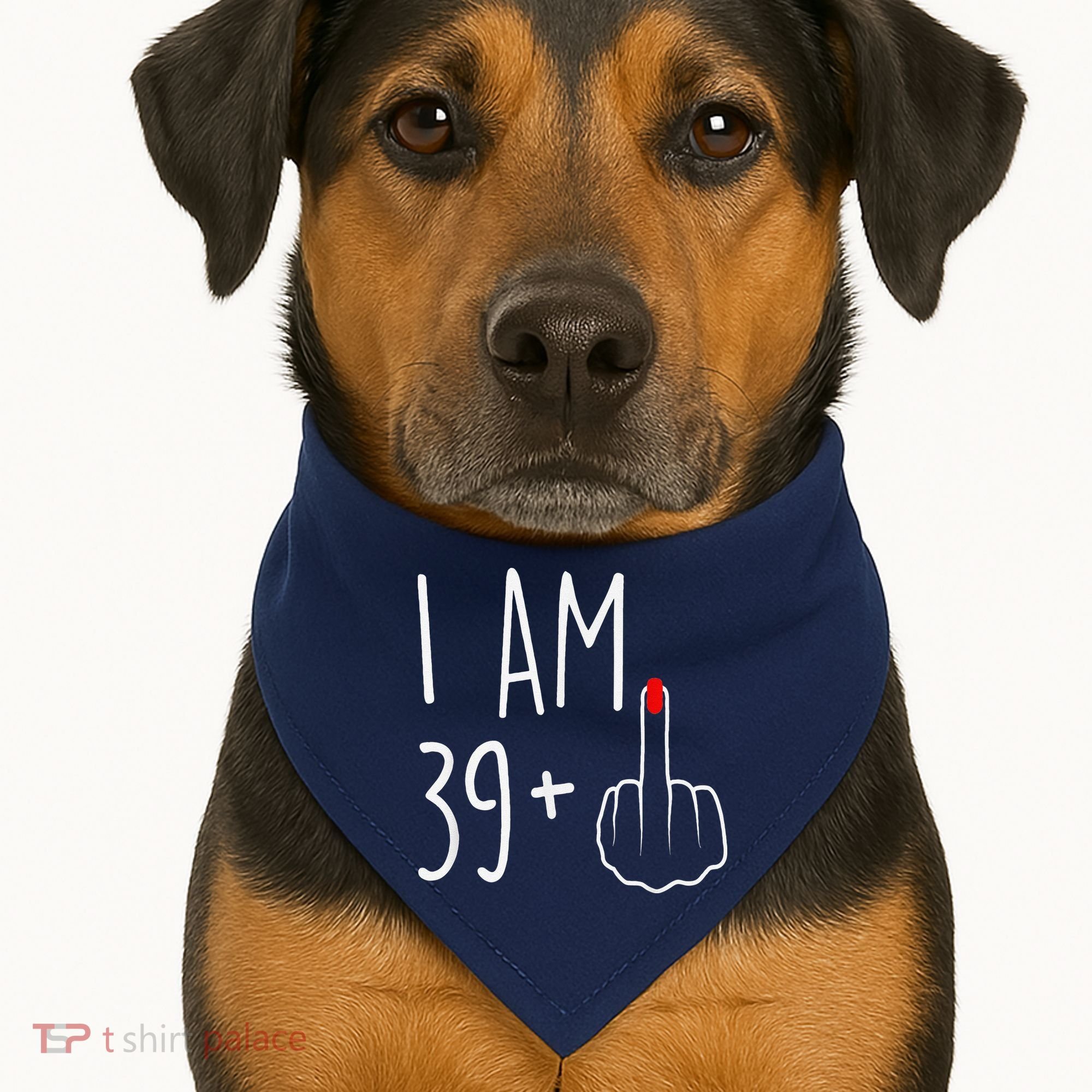 I Am 39 Plus 1 Middle Finger For A 40th Birthday USA-Made Doggie Bandana