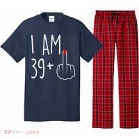 I Am 39 Plus 1 Middle Finger For A 40th Birthday Pajama Set thumb 0