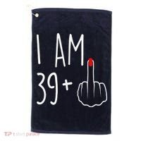 I Am 39 Plus 1 Middle Finger For A 40th Birthday Golf Towel thumb 0