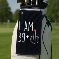 I Am 39 Plus 1 Middle Finger For A 40th Birthday Golf Towel thumb 2