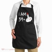 I Am 39 Plus 1 Middle Finger 40th Birthday Wo Mothers Day Apron thumb 2