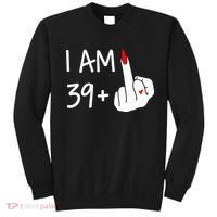 I Am 39 Plus 1 Middle Finger 40th Birthday Wo Mothers Day Sweatshirt thumb 0