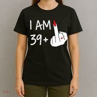 I Am 39 Plus 1 Middle Finger 40th Birthday Wo Mothers Day T-Shirt thumb 4