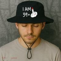 I Am 39 Plus 1 Middle Finger 40th Birthday Wo Mothers Day Bucket Hat thumb 2