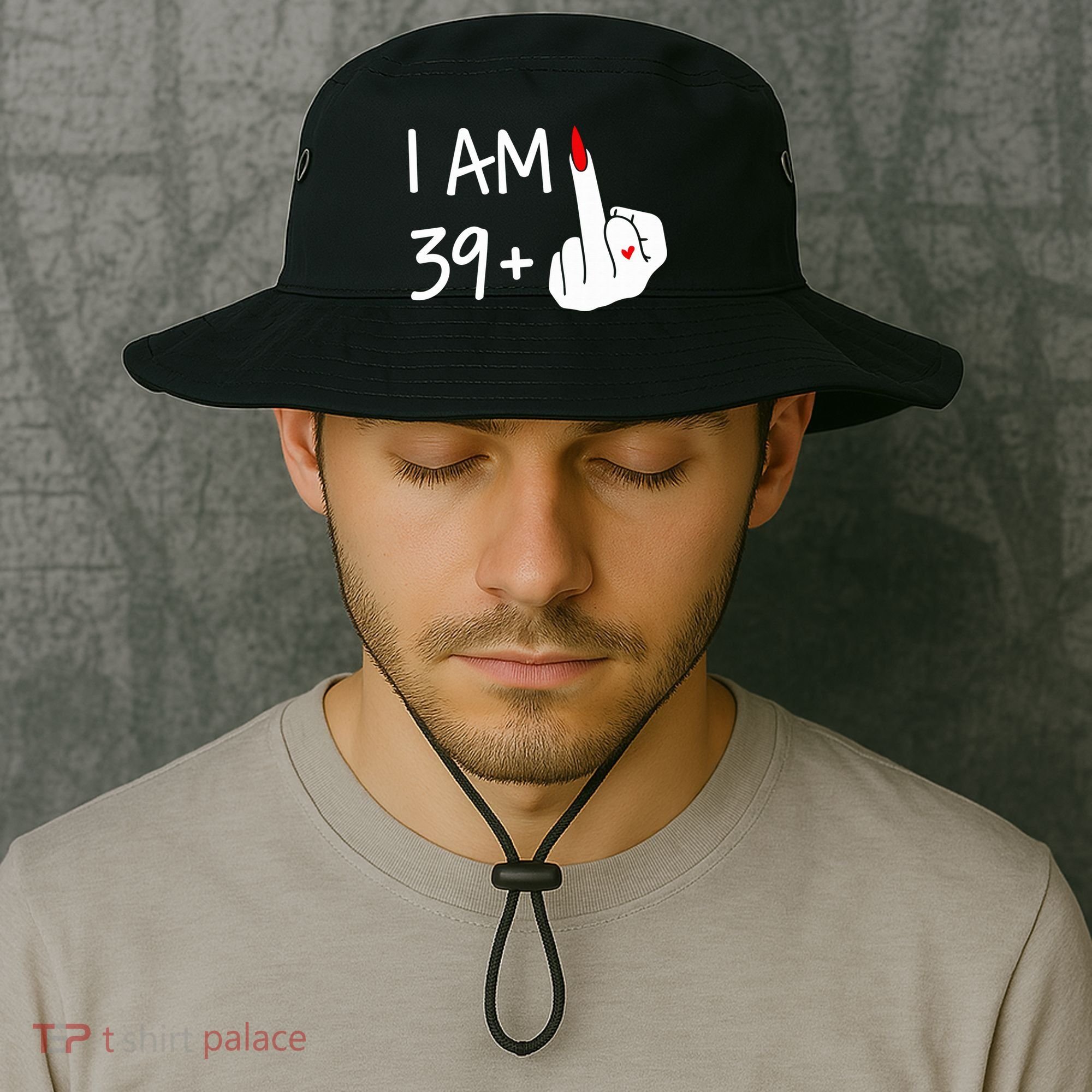 I Am 39 Plus 1 Middle Finger 40th Birthday Wo Mothers Day Bucket Hat