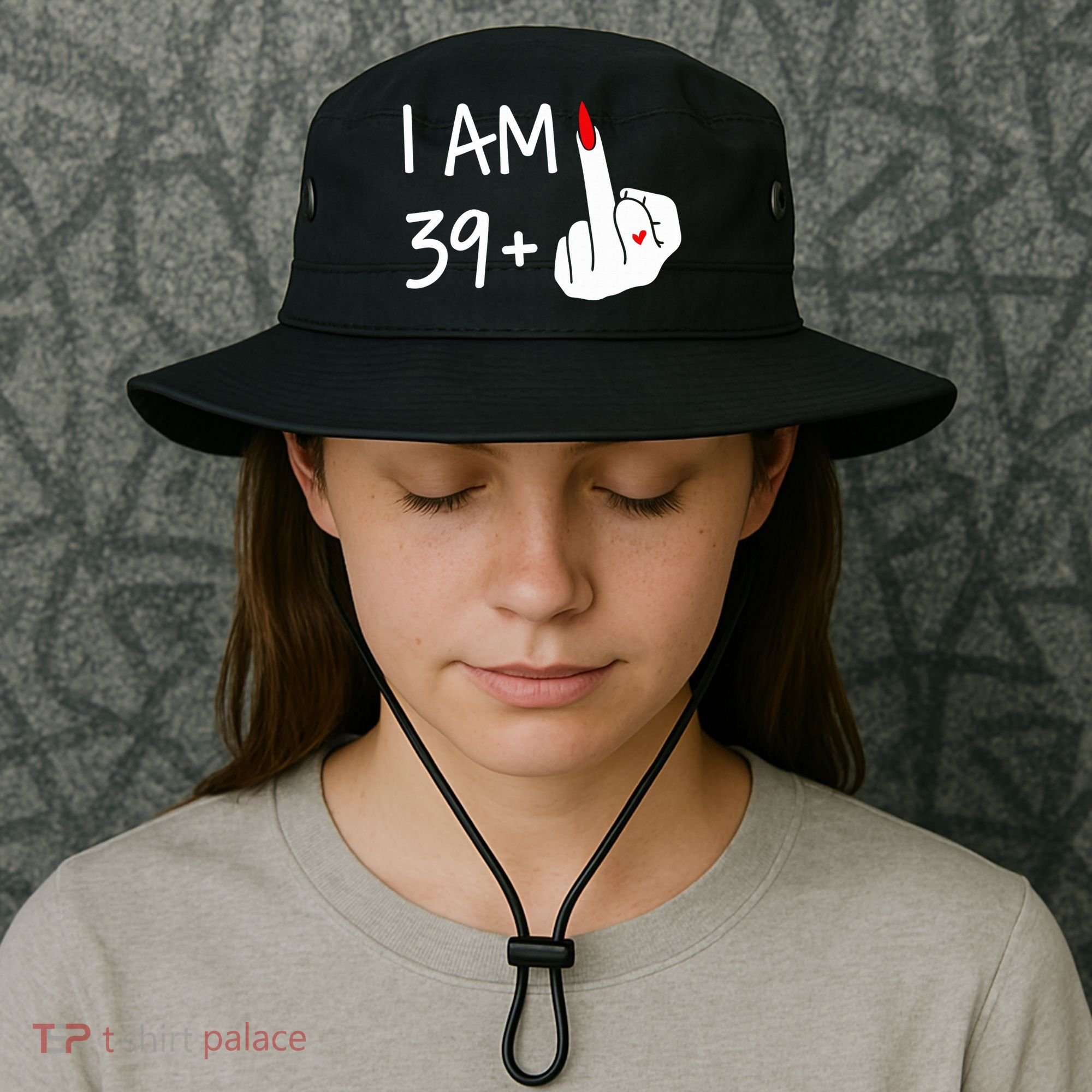 I Am 39 Plus 1 Middle Finger 40th Birthday Wo Mothers Day Bucket Hat