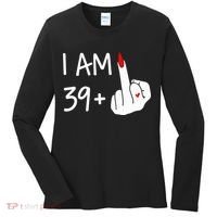 I Am 39 Plus 1 Middle Finger 40th Birthday Wo Mothers Day Women's Long Sleeve Shirt thumb 0