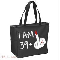 I Am 39 Plus 1 Middle Finger 40th Birthday Wo Mothers Day Tote Bag thumb 2