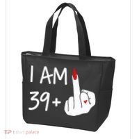 I Am 39 Plus 1 Middle Finger 40th Birthday Wo Mothers Day Tote Bag thumb 3