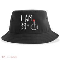 I Am 39 Plus 1 Middle Finger For A 40th Birthday For Women Sustainable Bucket Hat thumb 0