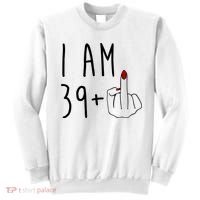 I Am 39 Plus Middle Finger Funny 40th Birthday Sweatshirt thumb 0