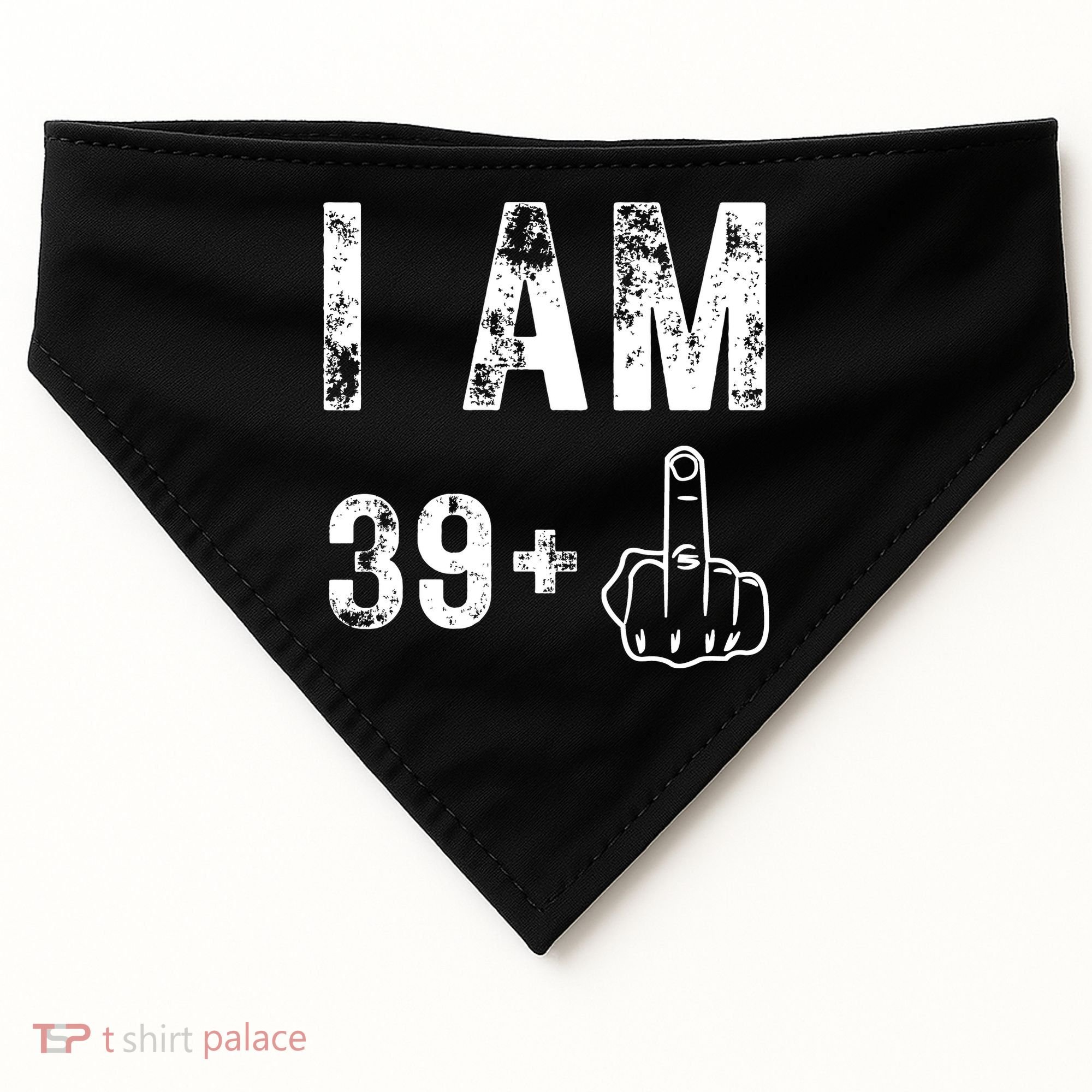 I Am 39 Plus Middle Finger 40th Birthday Gift USA-Made Doggie Bandana
