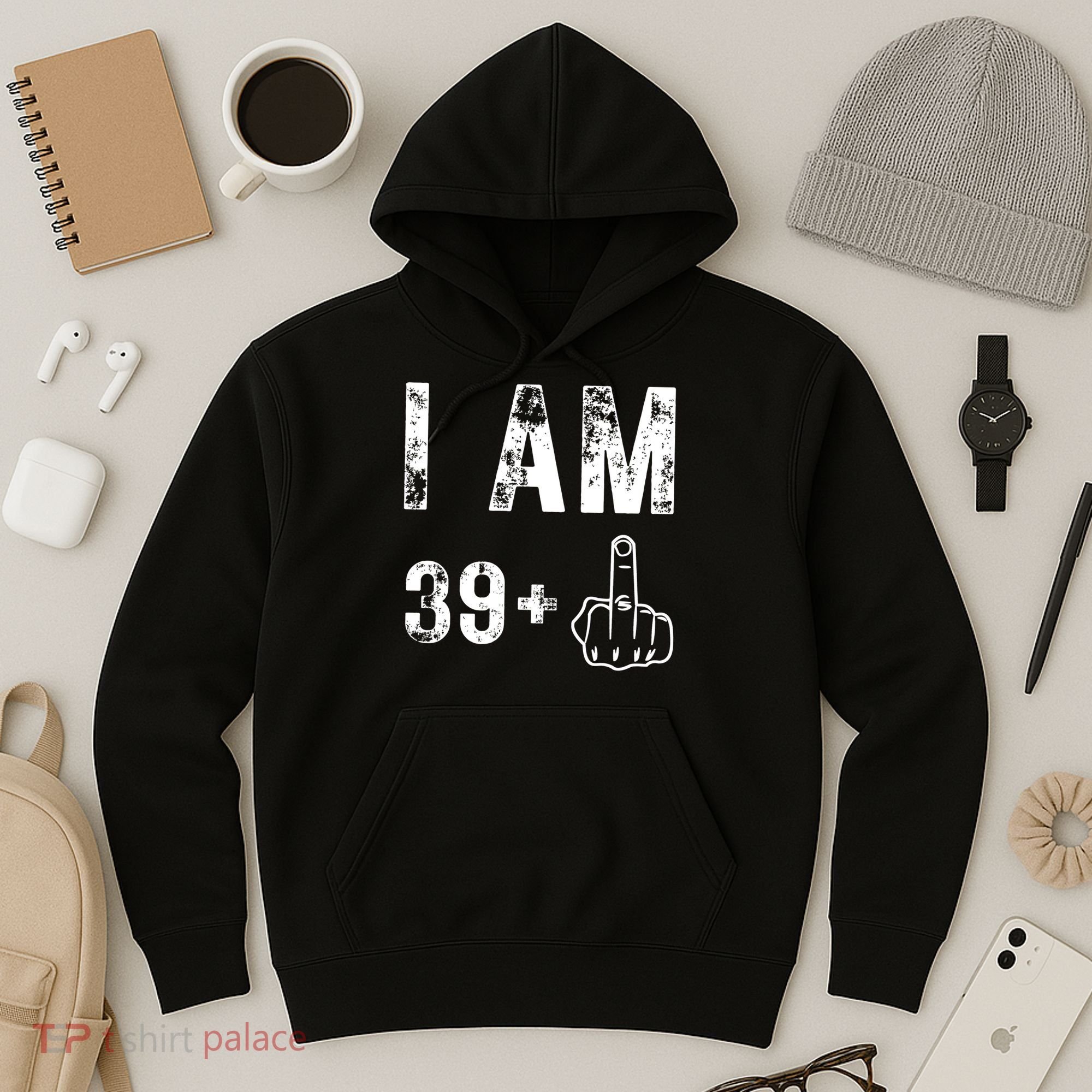 I Am 39 Plus Middle Finger 40th Birthday Gift Hoodie