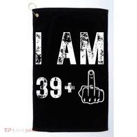 I Am 39 Plus Middle Finger 40th Birthday Gift Golf Towel thumb 0