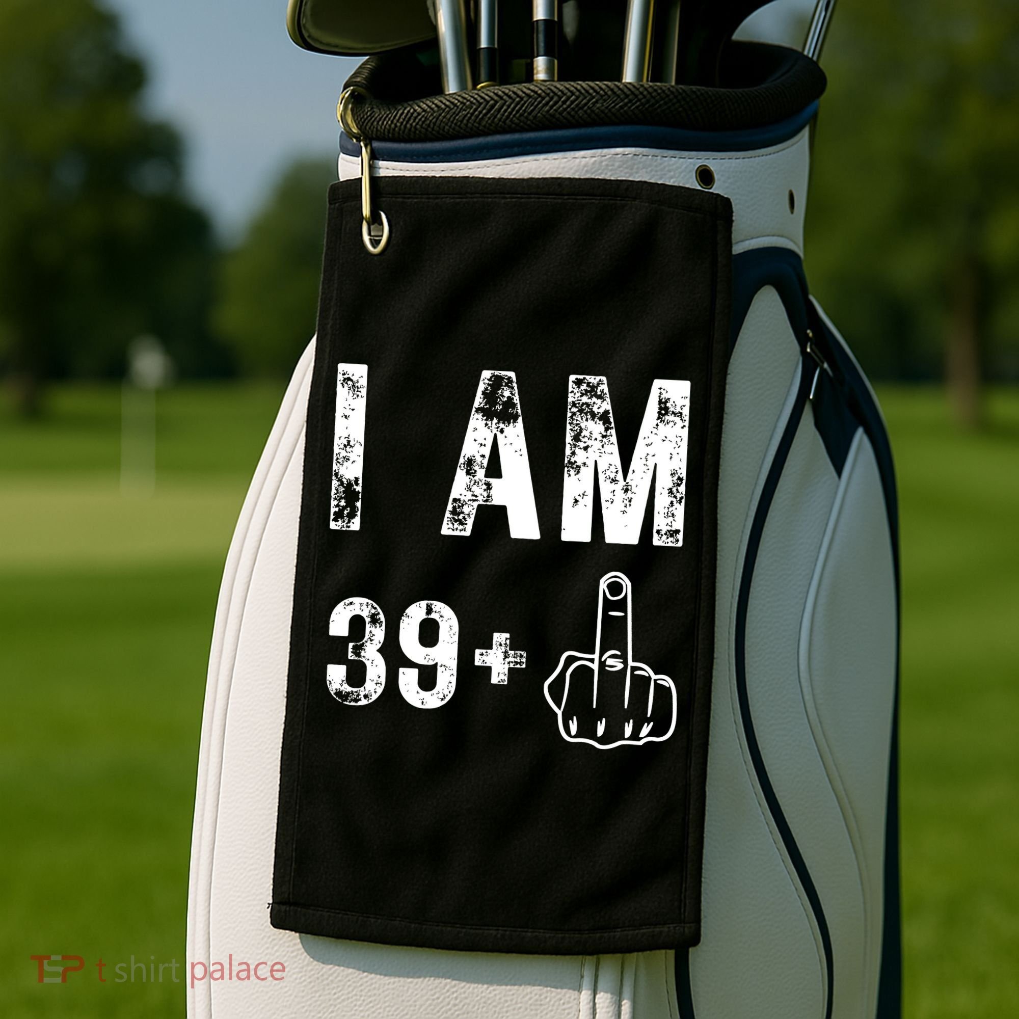 I Am 39 Plus Middle Finger 40th Birthday Gift Golf Towel