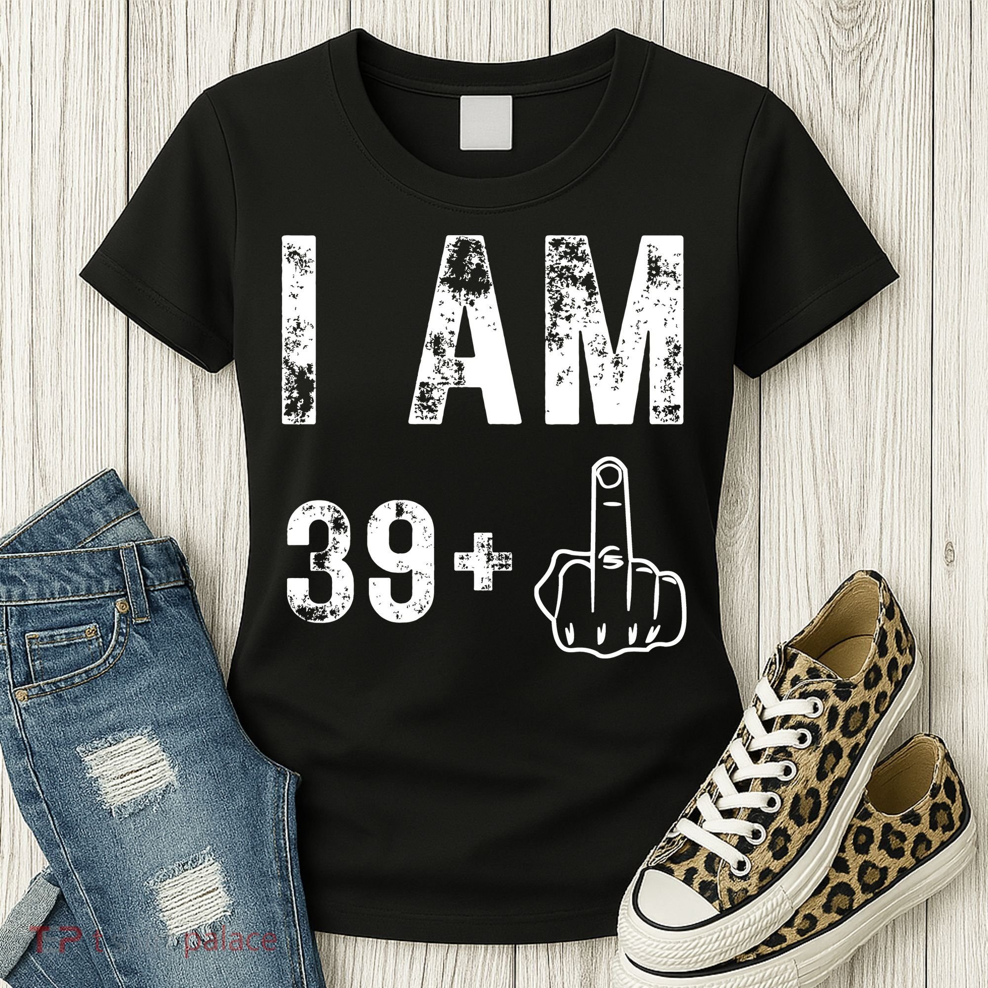 I Am 39 Plus Middle Finger 40th Birthday Gift Women's T-Shirt