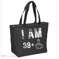 I Am 39 Plus Middle Finger 40th Birthday Gift Tote Bag thumb 2