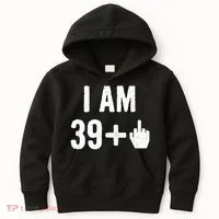I Am 39 Plus 1 Middle Finger Kids Hoodie thumb 0