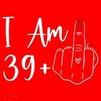 I Am 39 Plus 1 Middle Finger For A 40th Birthday Santa Hat thumb 1