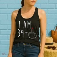 I Am 39 Plus 1 Middle Finger For A 40th Birthday For Wo Women's Tank Top thumb 2