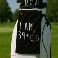 I Am 39 Plus 1 Middle Finger For A 40th Birthday For Wo Golf Towel thumb 2