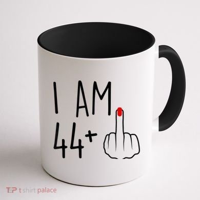 I Am 44 Plus 1 Middle Finger For A 45th Birthday Coffee Mug back