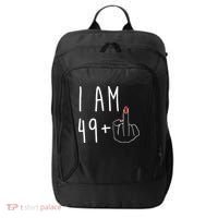 I Am 49 Plus Middle Finger Funny 50th Birthday City Backpack thumb 0
