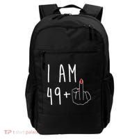 I Am 49 Plus Middle Finger Funny 50th Birthday Backpack thumb 0