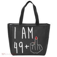 I Am 49 Plus Middle Finger Funny 50th Birthday Tote Bag thumb 0