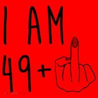 I Am 49 Plus Middle Finger Funny 50th Birthday Santa Hat thumb 1