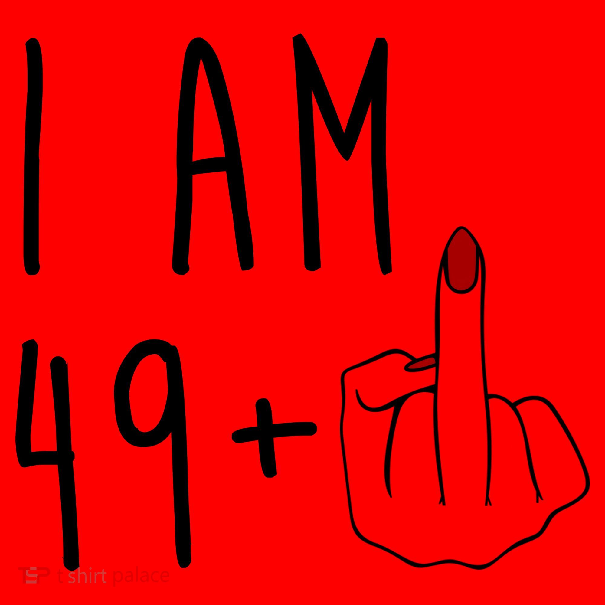 I Am 49 Plus Middle Finger Funny 50th Birthday Santa Hat