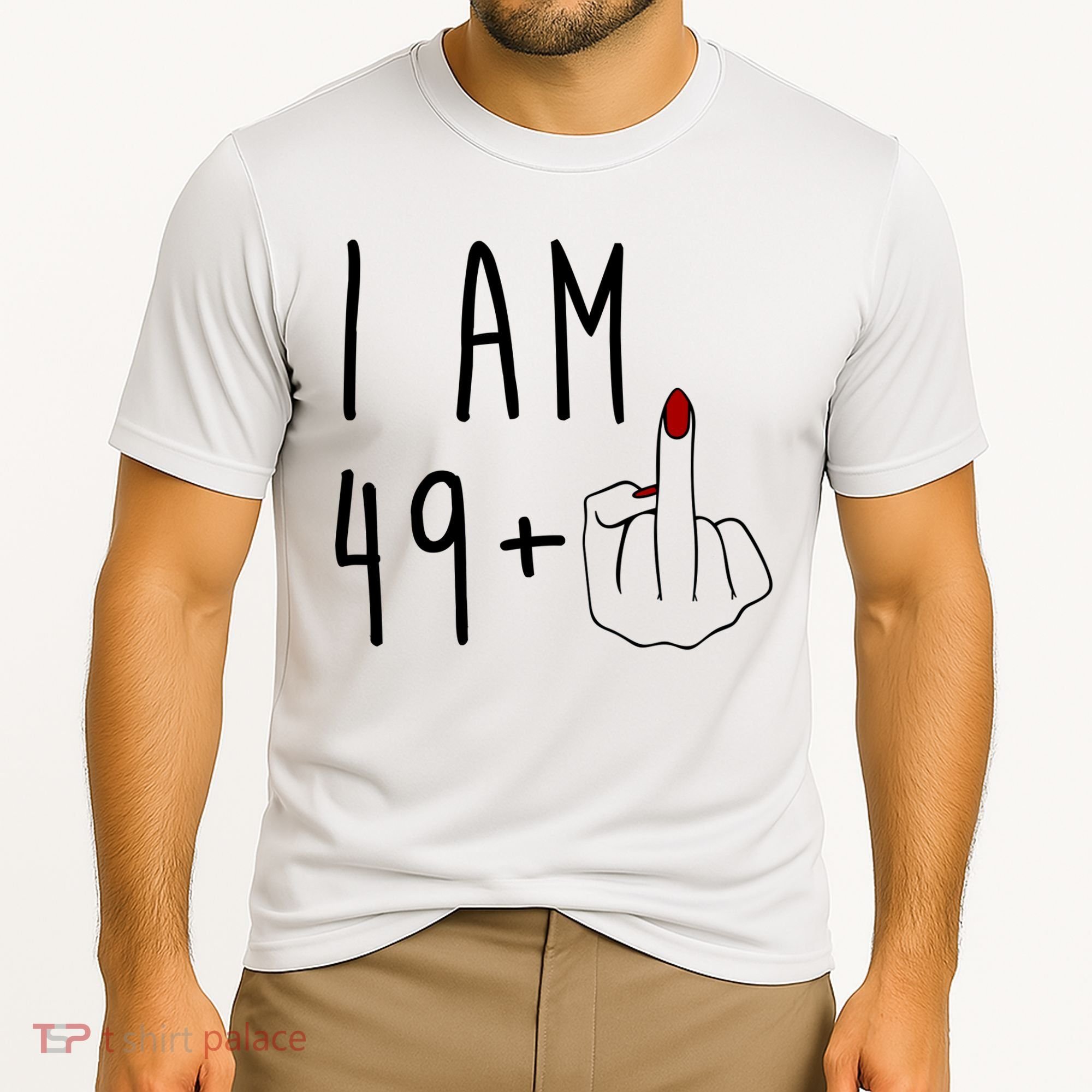 I Am 49 Plus Middle Finger Funny 50th Birthday Cooling Performance Crew T-Shirt