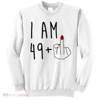 I Am 49 Plus Middle Finger Funny 50th Birthday Sweatshirt thumb 0