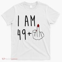 I Am 49 Plus Middle Finger Funny 50th Birthday T-Shirt thumb 0