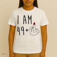 I Am 49 Plus Middle Finger Funny 50th Birthday T-Shirt thumb 4