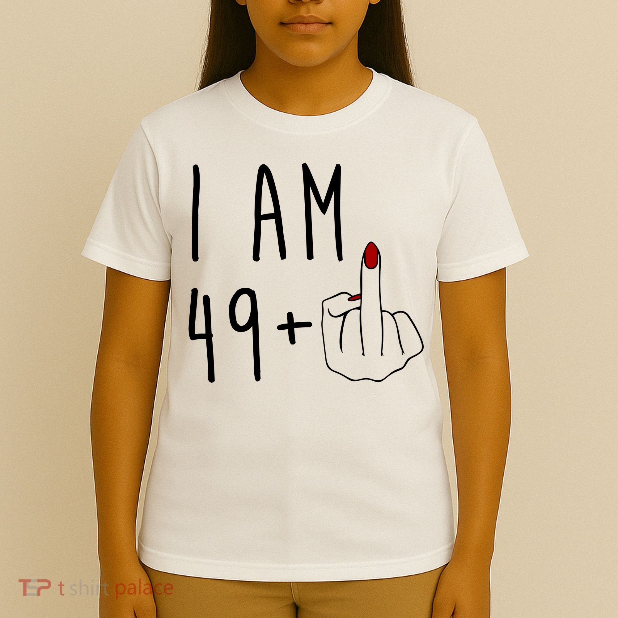 I Am 49 Plus Middle Finger Funny 50th Birthday T-Shirt