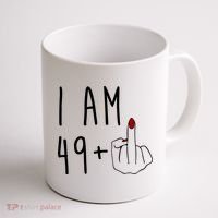 I Am 49 Plus Middle Finger Funny 50th Birthday Coffee Mug thumb 1