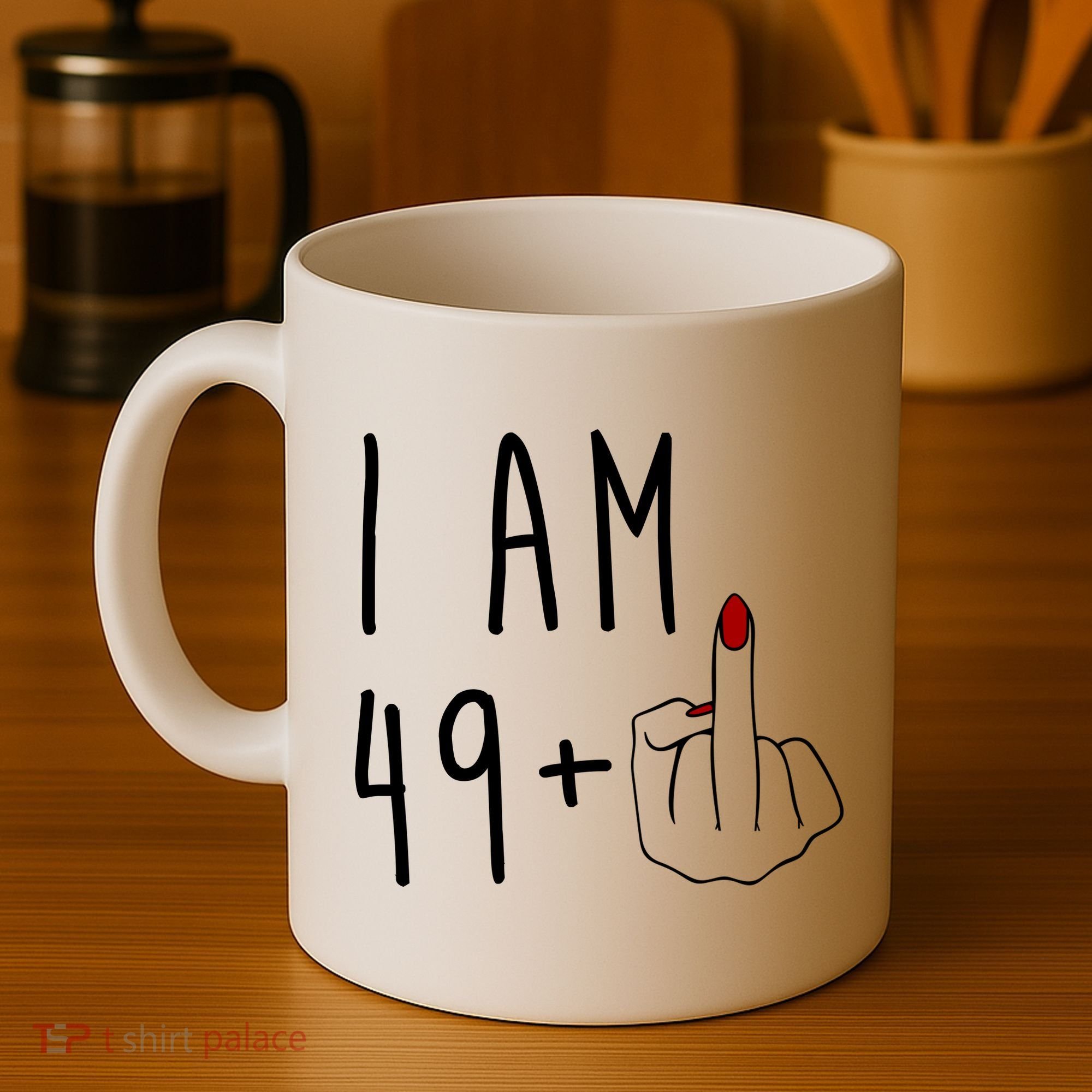 I Am 49 Plus Middle Finger Funny 50th Birthday Coffee Mug